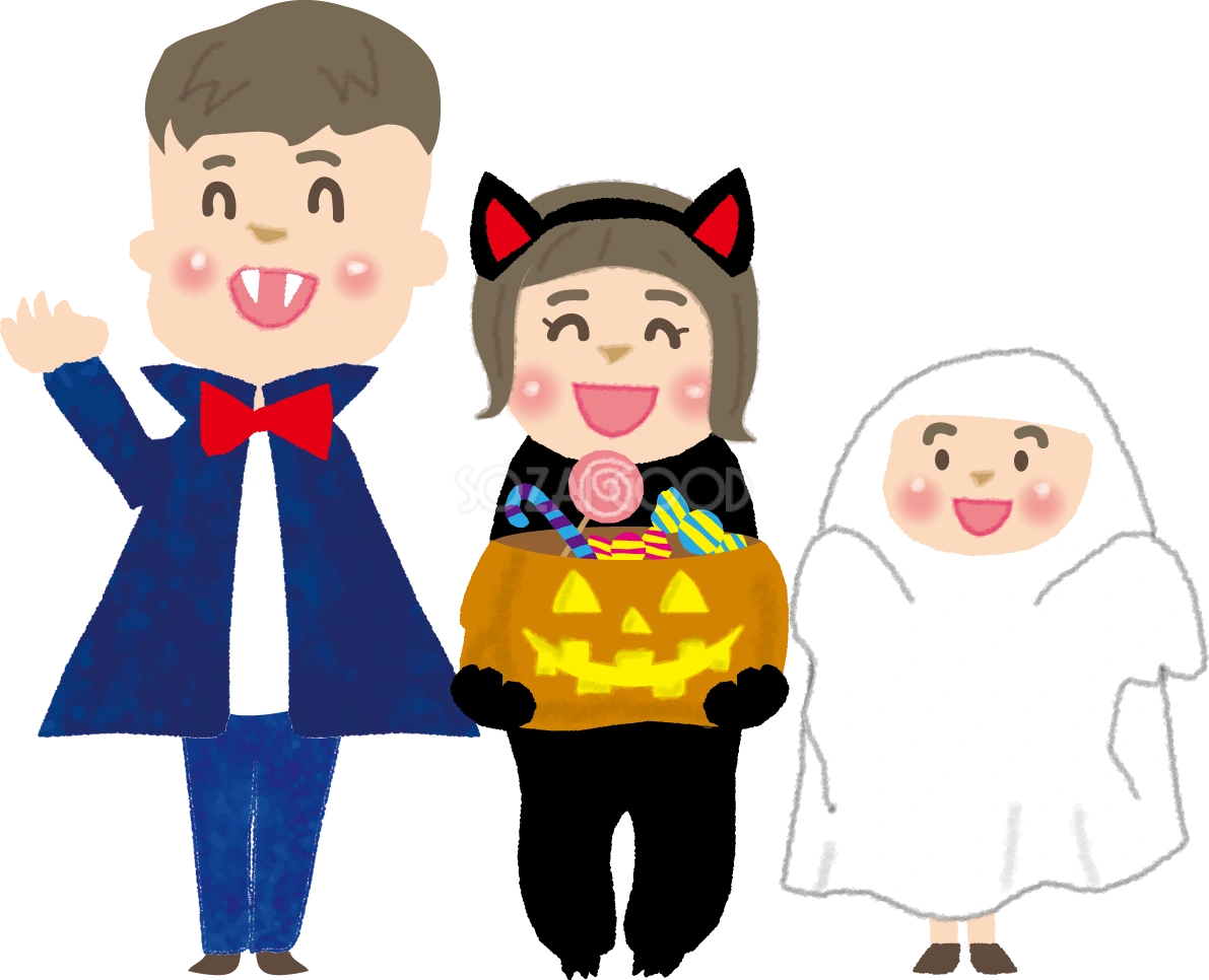 ハロウィン女の子(お菓子)無料イラスト54422
