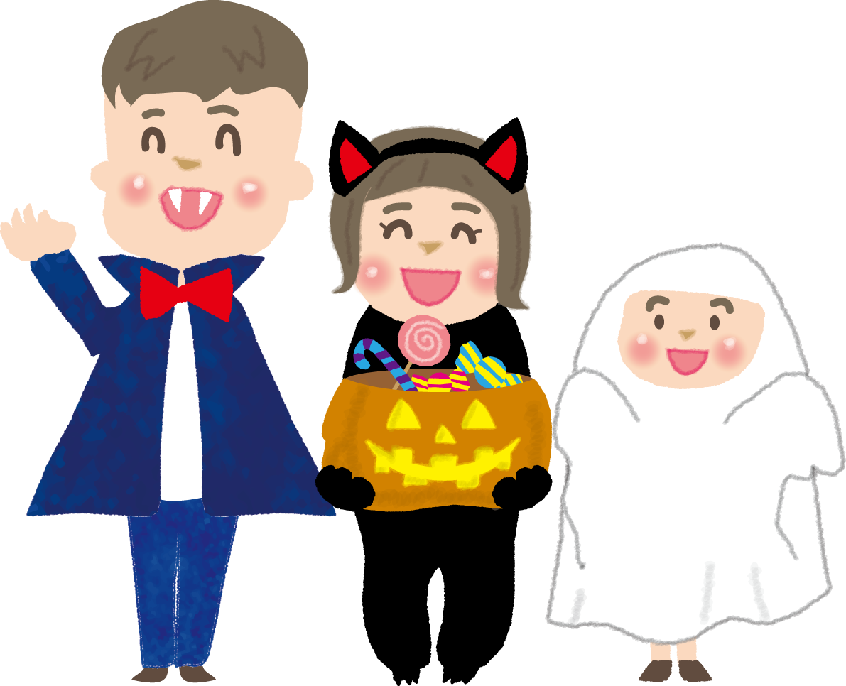 ハロウィン女の子（お菓子）無料イラスト54422に写真・文字を入れる