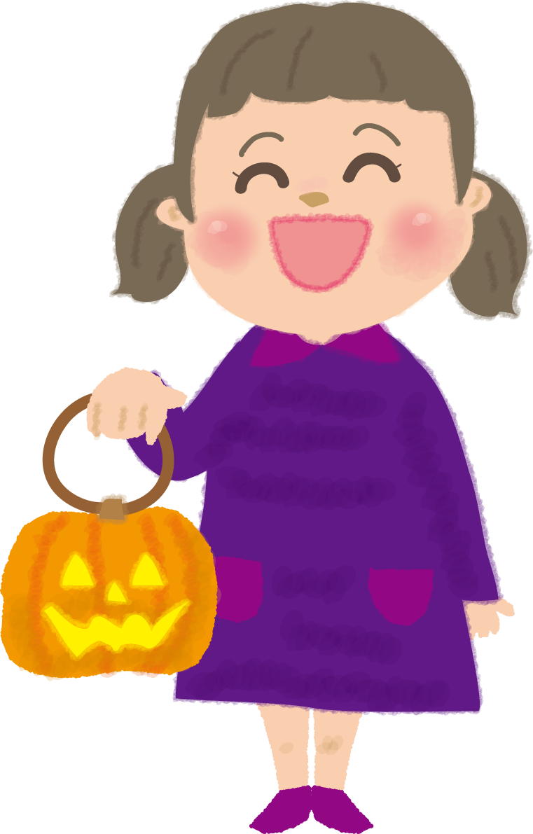 ハロウィン女の子（ランタンを持つ）無料イラスト54434に写真・文字を入れる