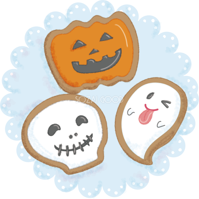 かわいいハロウィンお菓子 アイシングクッキー 無料イラスト 素材good