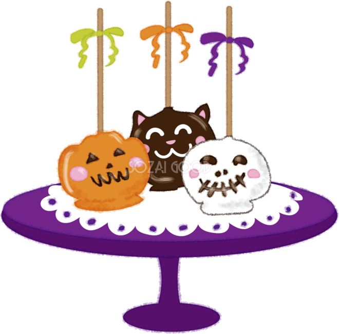 かわいいハロウィンお菓子 ロリポップケーキ 無料イラスト 素材good