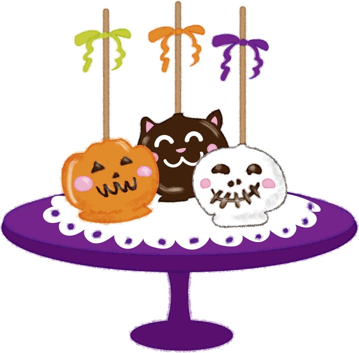 かわいいハロウィンお菓子(ロリポップケーキ)無料イラスト54478に写真・文字を入れる
