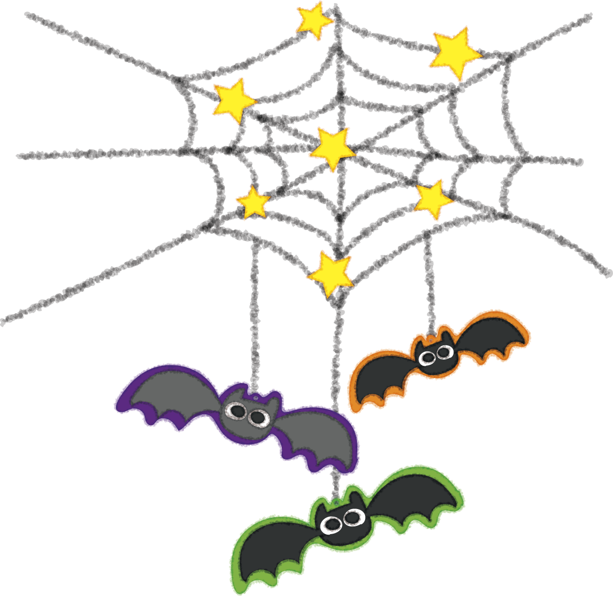 こうもりのかわいいハロウィン(オーナメント)無料イラスト54498に写真・文字を入れる