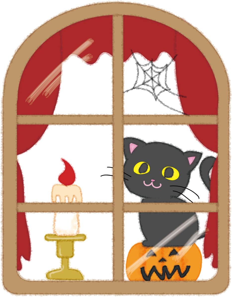 ねこのかわいいハロウィン(窓)無料イラスト54526に写真・文字を入れる