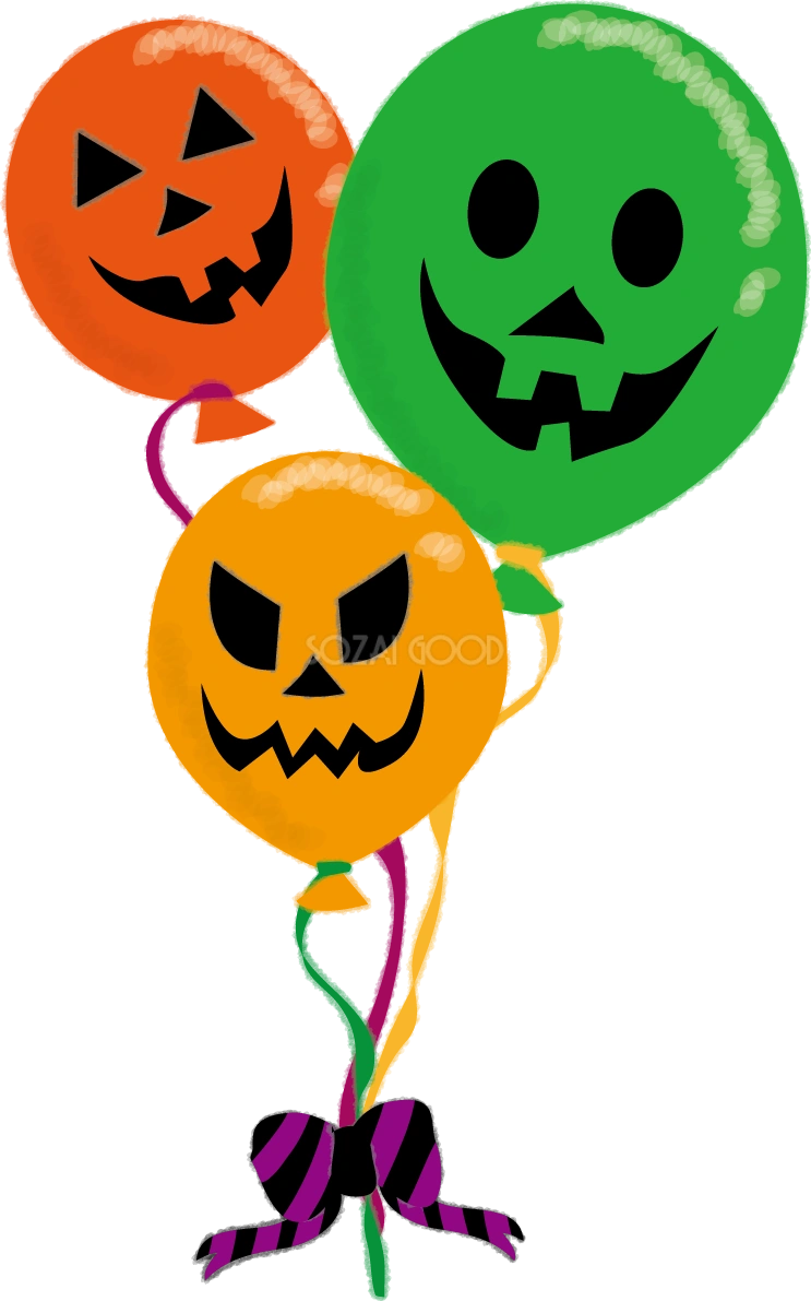 かわいいハロウィン(バルーン)無料イラスト55249