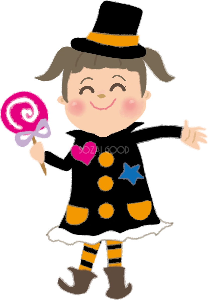 かわいいハロウィン(女の子)無料イラスト55257