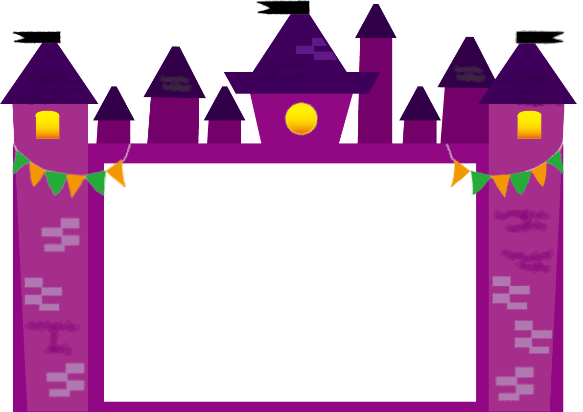 ハロウィン(かわいいお城)フレーム枠無料イラスト55377に写真・文字を入れる