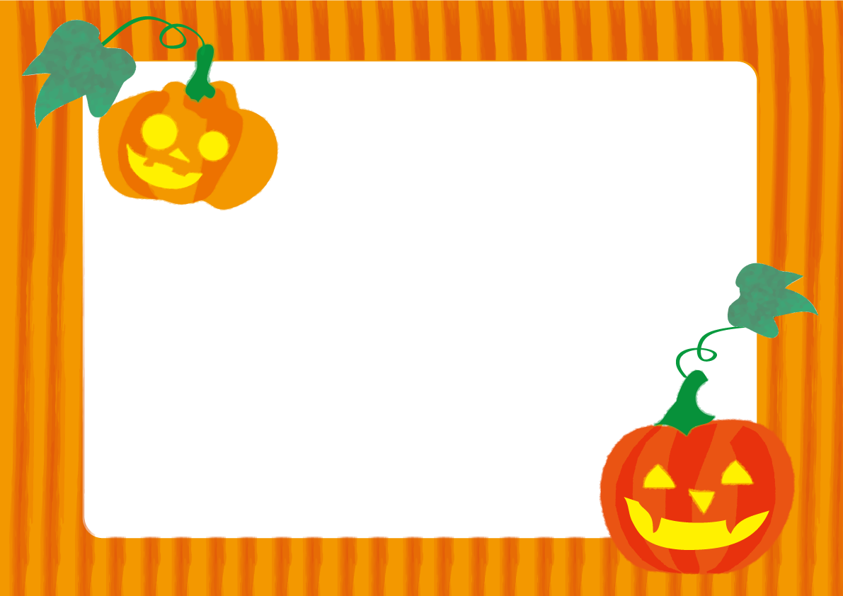 ハロウィン(ストライプ柄)フレーム枠無料イラスト55389に写真・文字を入れる