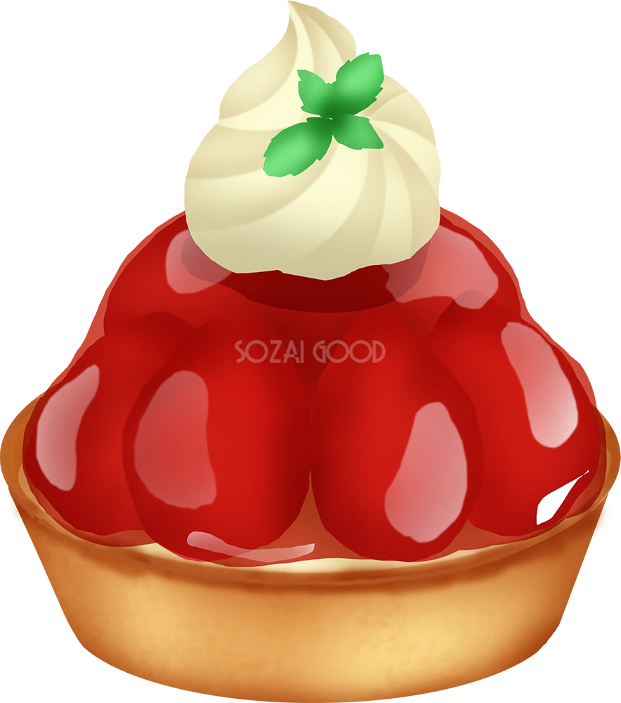 いちごタルトのスイーツ 食べ物 無料イラスト