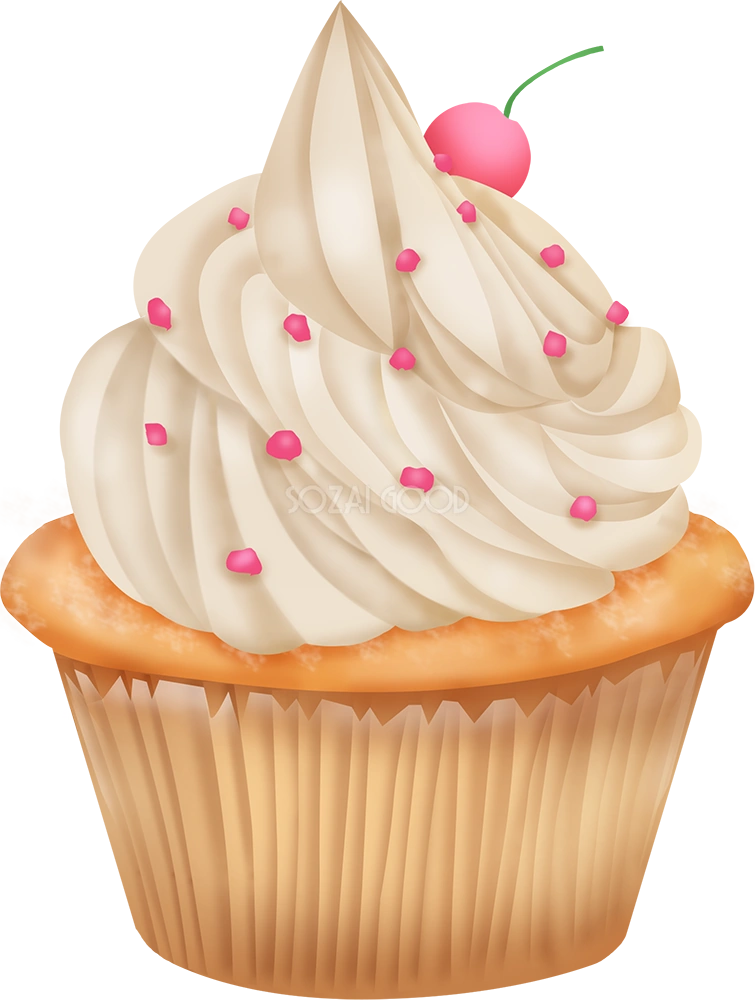 カップケーキのスイーツ(デザート) 食べ物 無料イラスト
