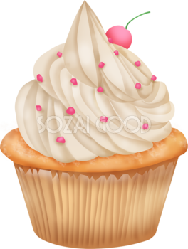 カップケーキのスイーツ（デザート） 食べ物 無料イラスト