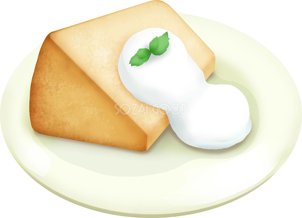 シフォンケーキのスイーツ（デザート） 食べ物 無料イラスト