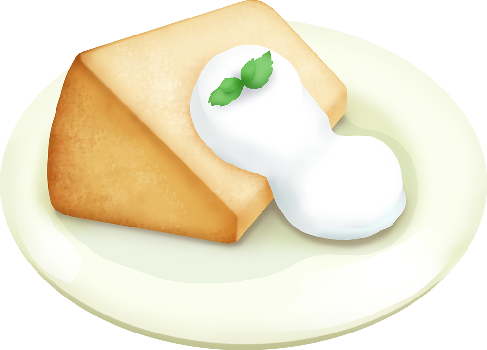 シフォンケーキのスイーツ（デザート） 食べ物 無料イラストに写真・文字を入れる