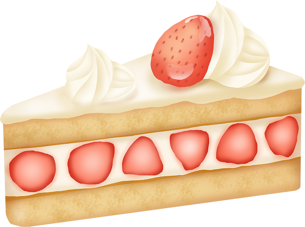 ショートケーキ 食べ物 無料イラストに写真・文字を入れる