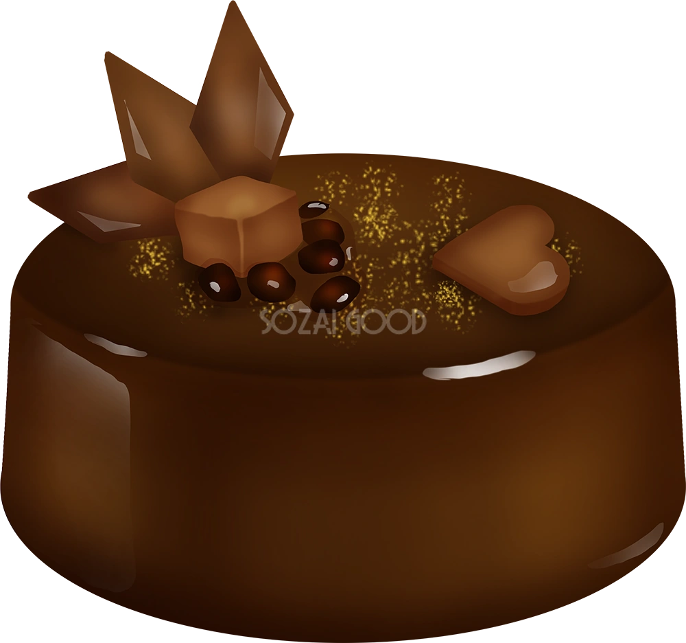 チョコレートケーキのスイーツ(デザート) 食べ物 無料イラスト