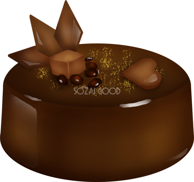 チョコレートケーキのスイーツ デザート 食べ物 無料イラスト