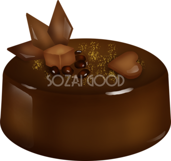 チョコレートケーキのスイーツ（デザート） 食べ物 無料イラスト