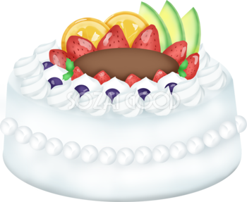 デコレーションケーキのスイーツ（デザート） 食べ物 無料イラスト