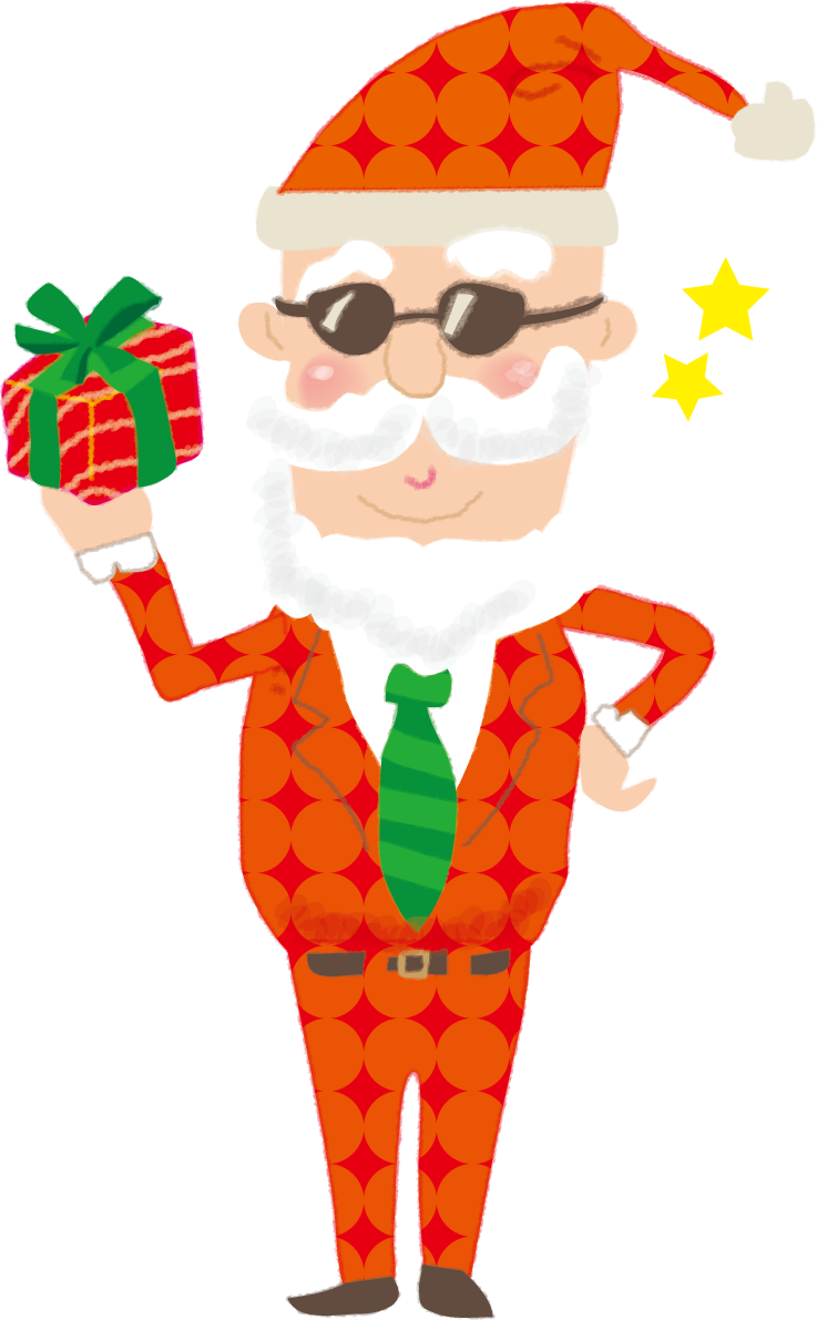 おしゃれなサンタクロースのクリスマス無料イラスト57665に写真・文字を入れる
