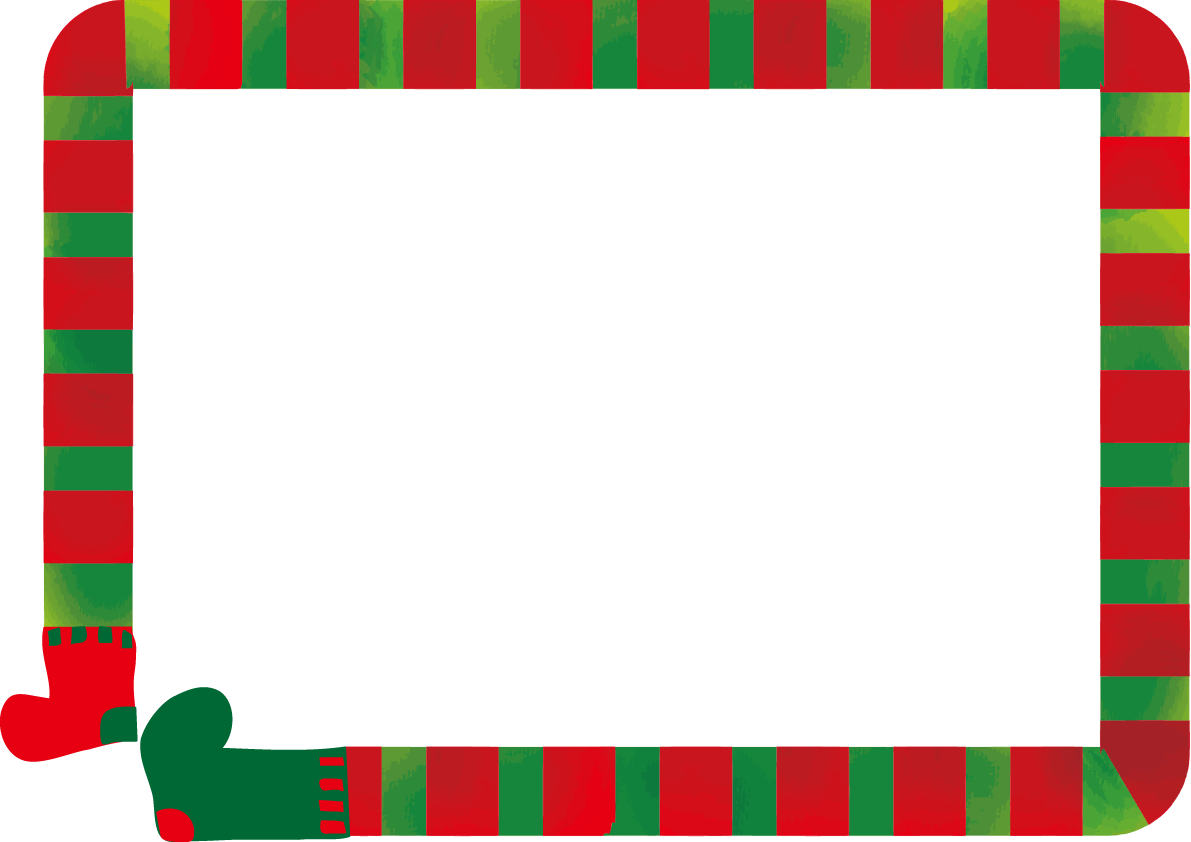 カラーソックスクリスマスかわいいフレーム無料イラスト57674に写真・文字を入れる