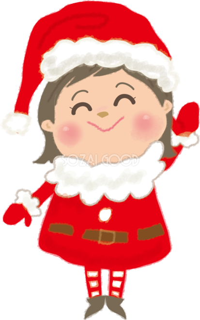 クリスマスかわいい女の子サンタ無料イラスト57702 素材good