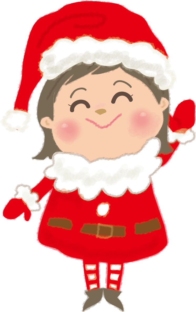 クリスマスかわいい女の子サンタ無料イラスト57702に写真・文字を入れる