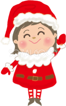 クリスマスかわいい女の子サンタ無料イラスト57702