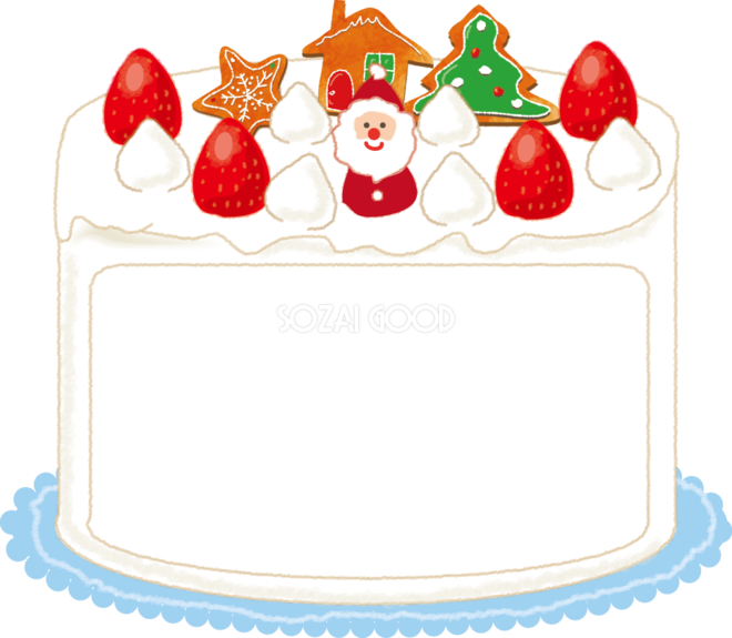 クリスマスケーキのかわいいフレーム無料イラスト57710 素材good