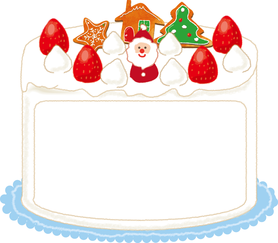 クリスマスケーキのかわいいフレーム無料イラスト57710に写真・文字を入れる