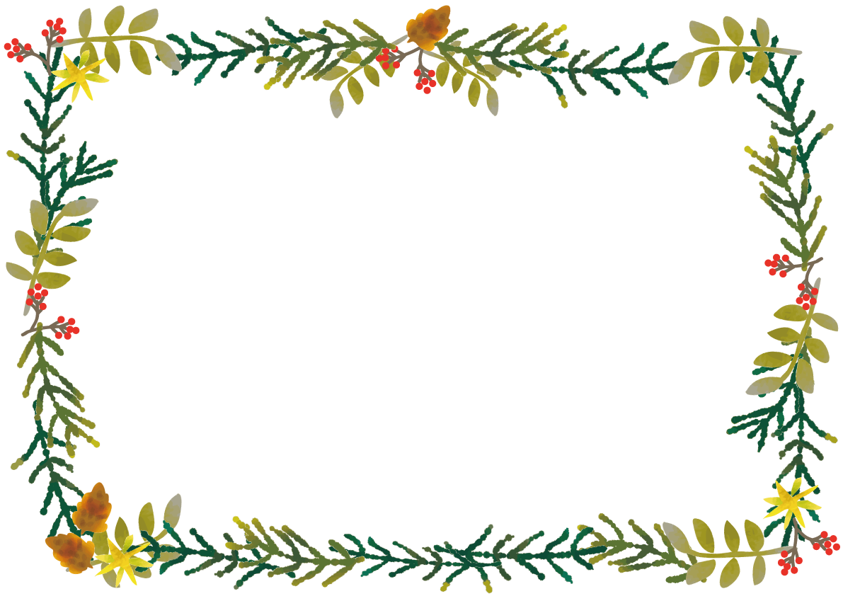 シンプルな飾りクリスマスイラストおしゃれフレーム無料イラスト57770に写真・文字を入れる