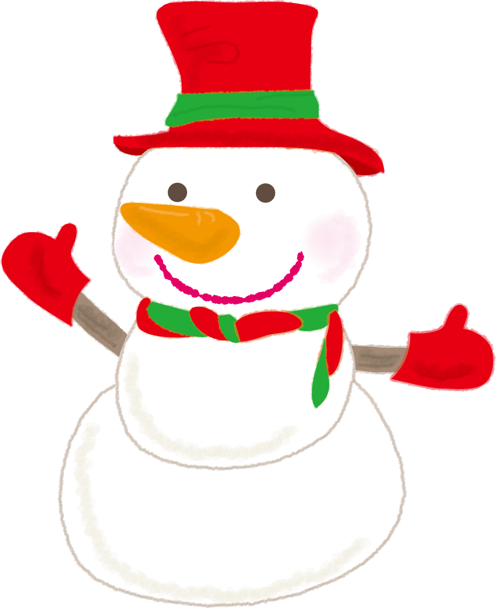 雪だるまクリスマス仕様の無料イラスト57837に写真・文字を入れる