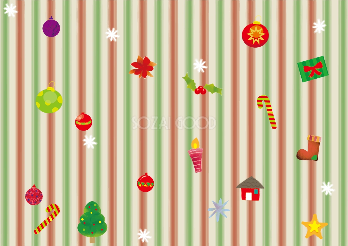 クリスマス(オーナメント柄)素材フリー背景無料イラスト57994