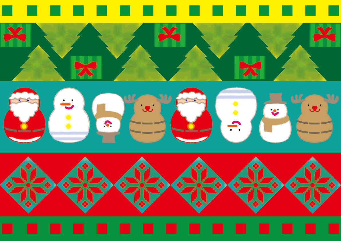クリスマス(かわいい柄)素材フリー背景無料イラスト58006に写真・文字を入れる