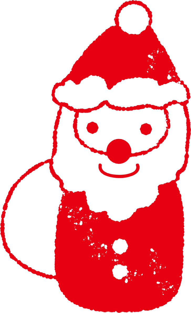 クリスマスのおしゃれスタンプ(サンタ)はんこ無料イラスト58124に写真・文字を入れる