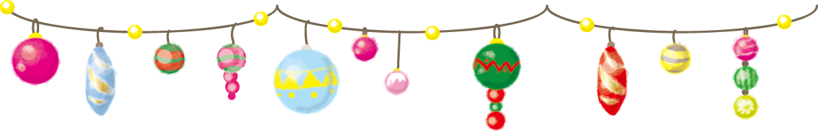 クリスマスのライン(ボールオーナメント)無料イラスト58169に写真・文字を入れる