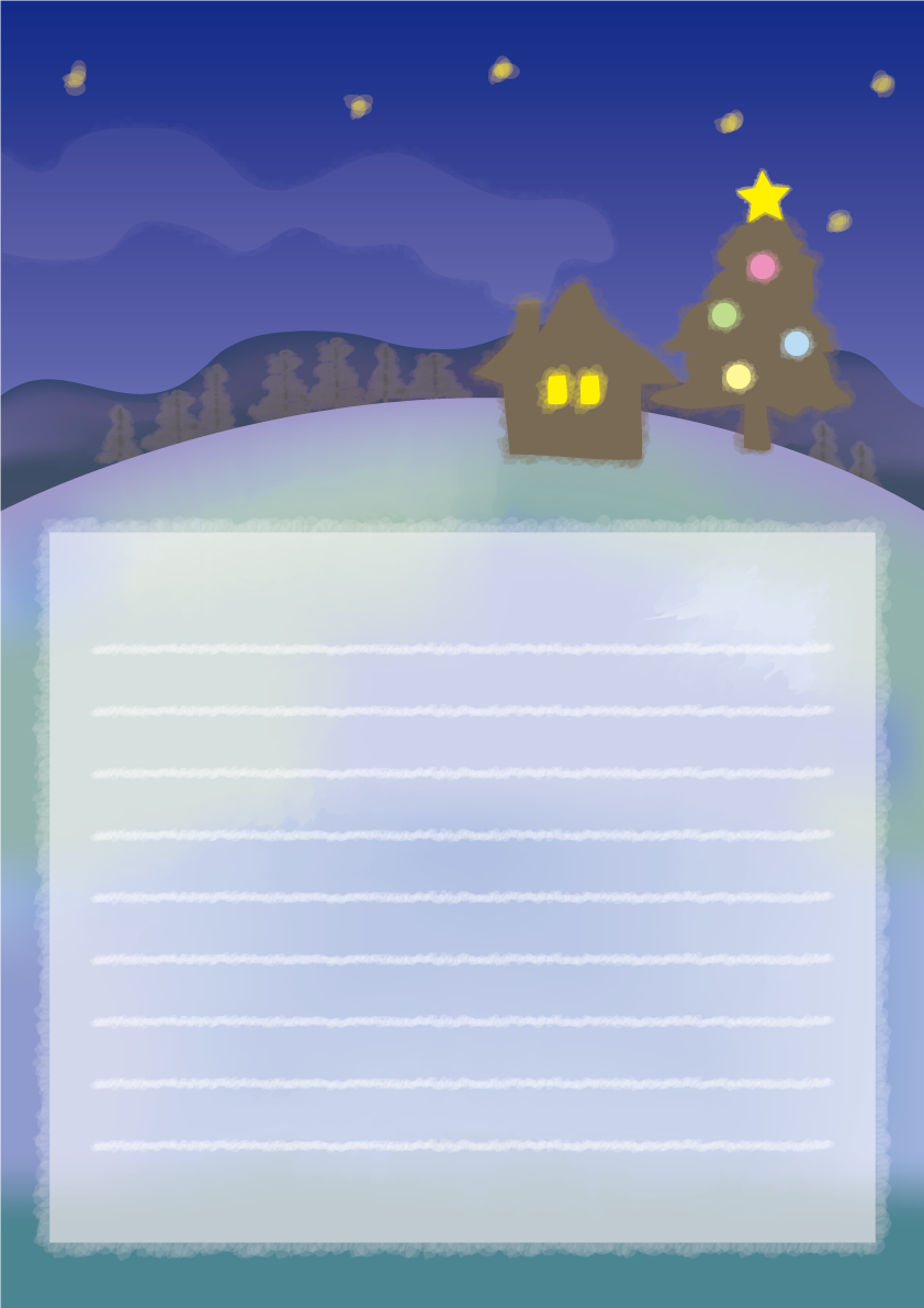 クリスマスの夜空(縦)カード背景無料イラスト58187に写真・文字を入れる