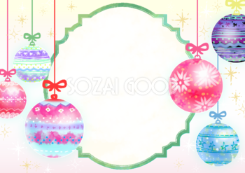 クリスマス グリーティングフレーム飾り枠の無料イラスト画像58263