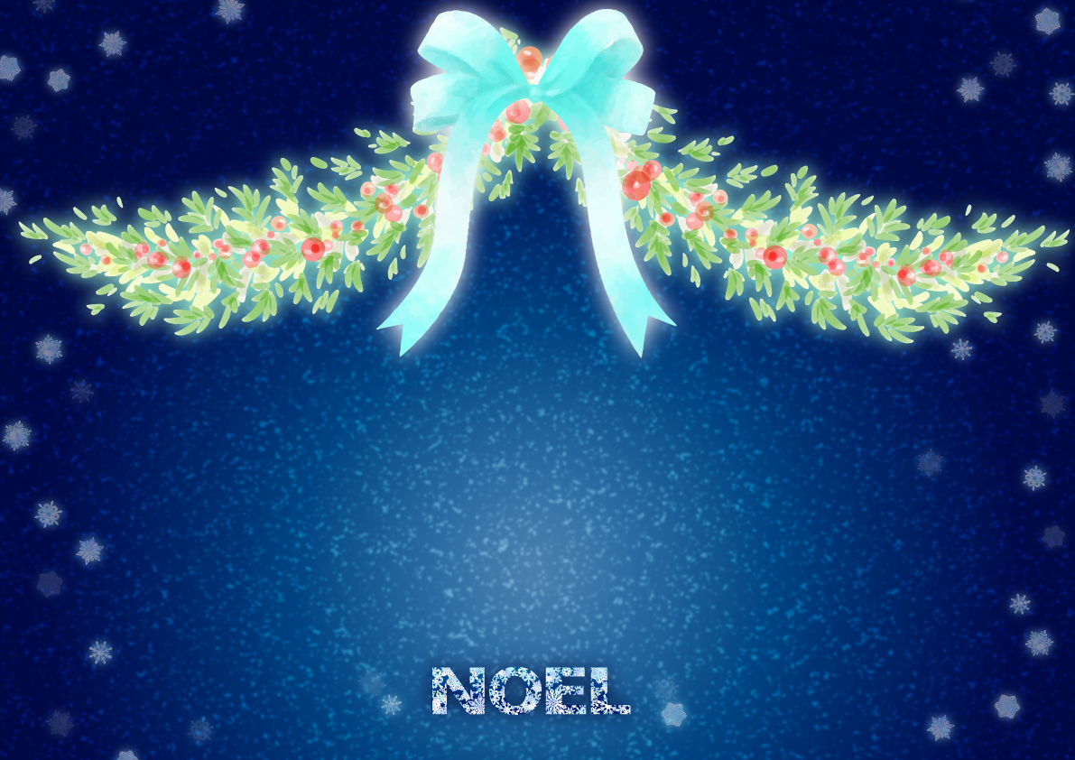 クリスマス ヤドリギフレーム飾り枠の無料イラスト画像58284に写真・文字を入れる
