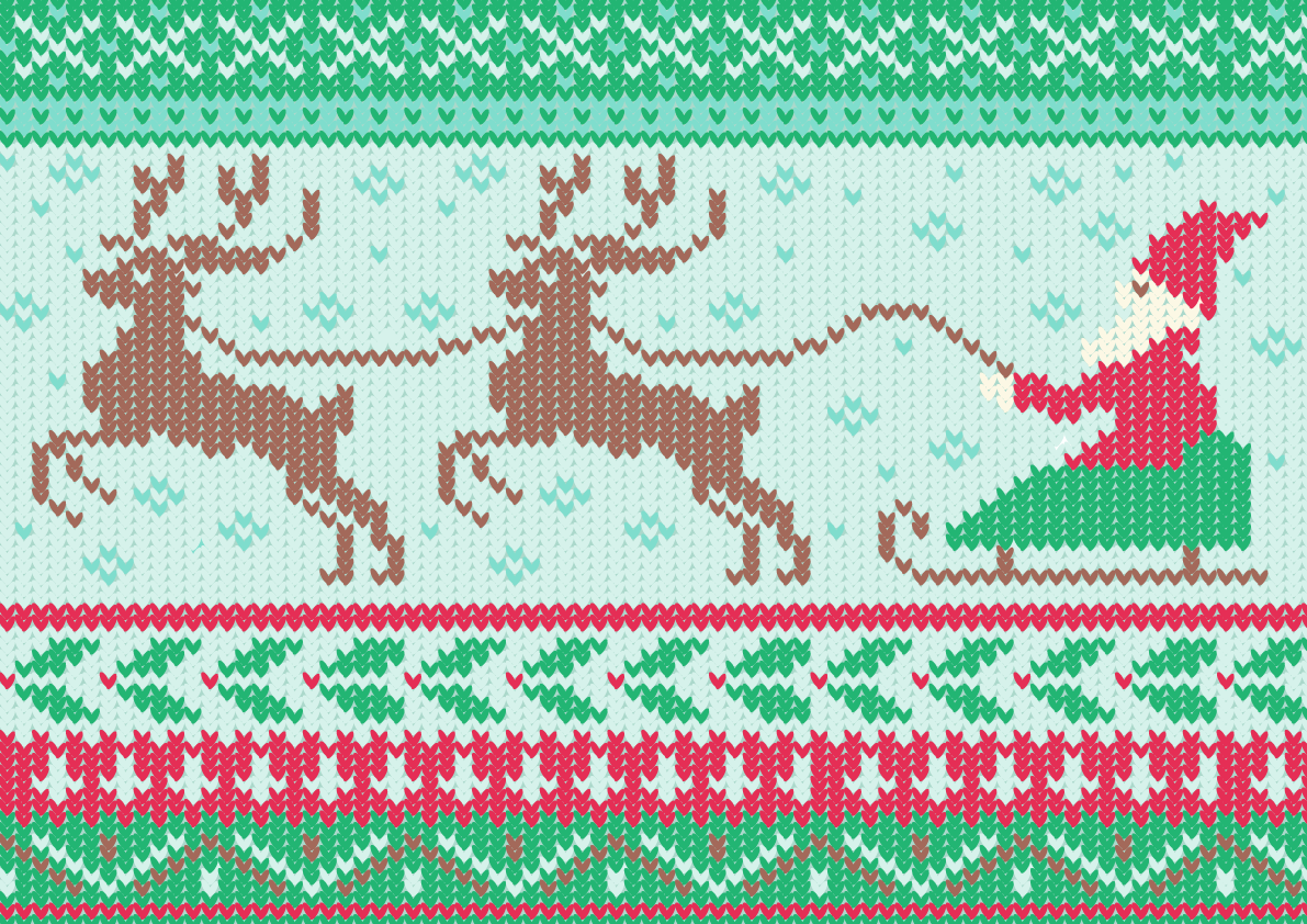 クリスマス ニットカラフルの背景無料イラスト画像58361に写真・文字を入れる