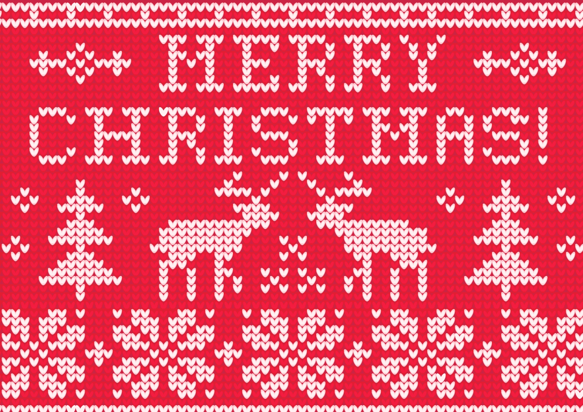 クリスマス ニットパターンの背景無料イラスト画像58365に写真・文字を入れる