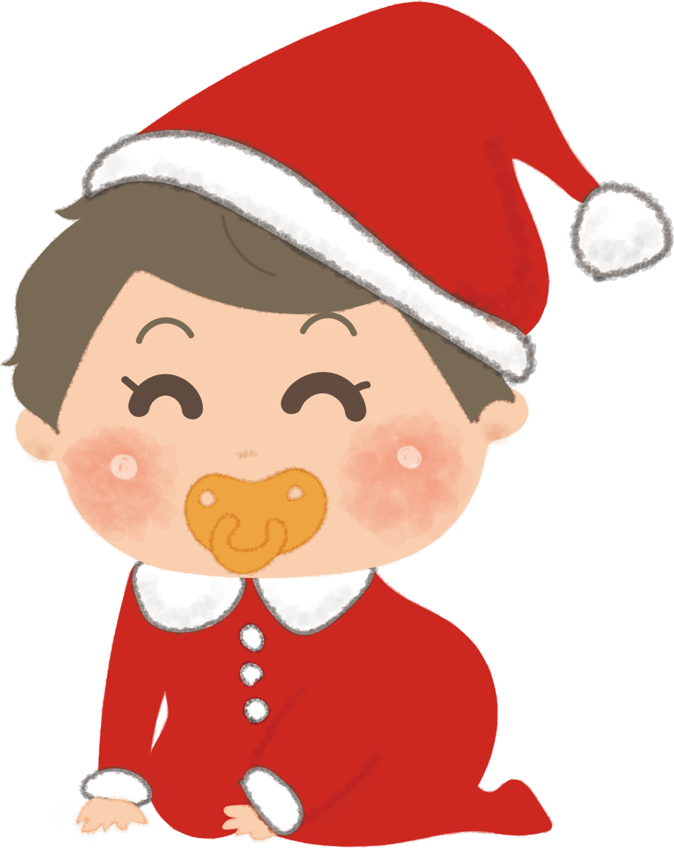 かわいい赤ちゃんサンタの無料イラスト58587に写真・文字を入れる