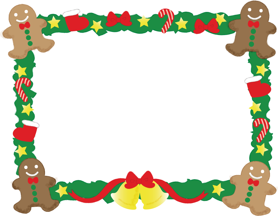クリスマスオーナメントのフレーム飾り枠の無料イラスト58591に写真・文字を入れる