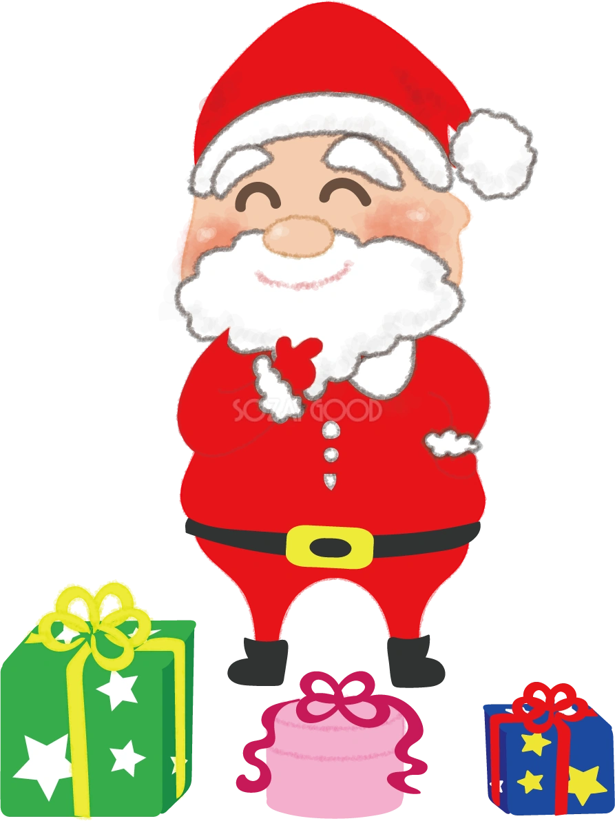 クリスマスプレゼントを選ぶサンタの無料イラスト58682