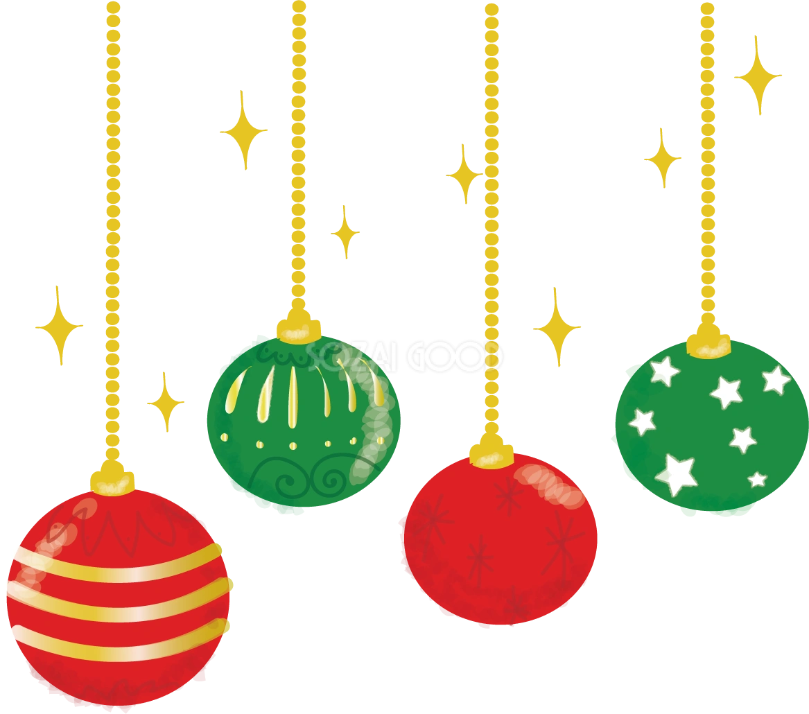 クリスマス飾り（クーゲル）の無料イラスト58742