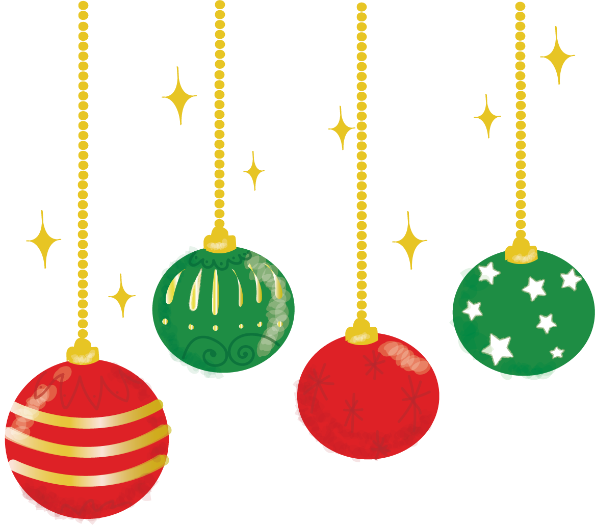 クリスマス飾り（クーゲル）の無料イラスト58742に写真・文字を入れる