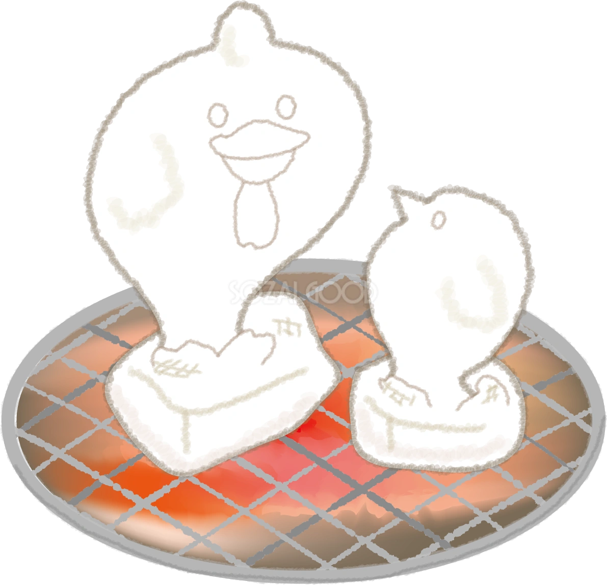 お餅が酉の2017干支のかわいい無料イラスト58892
