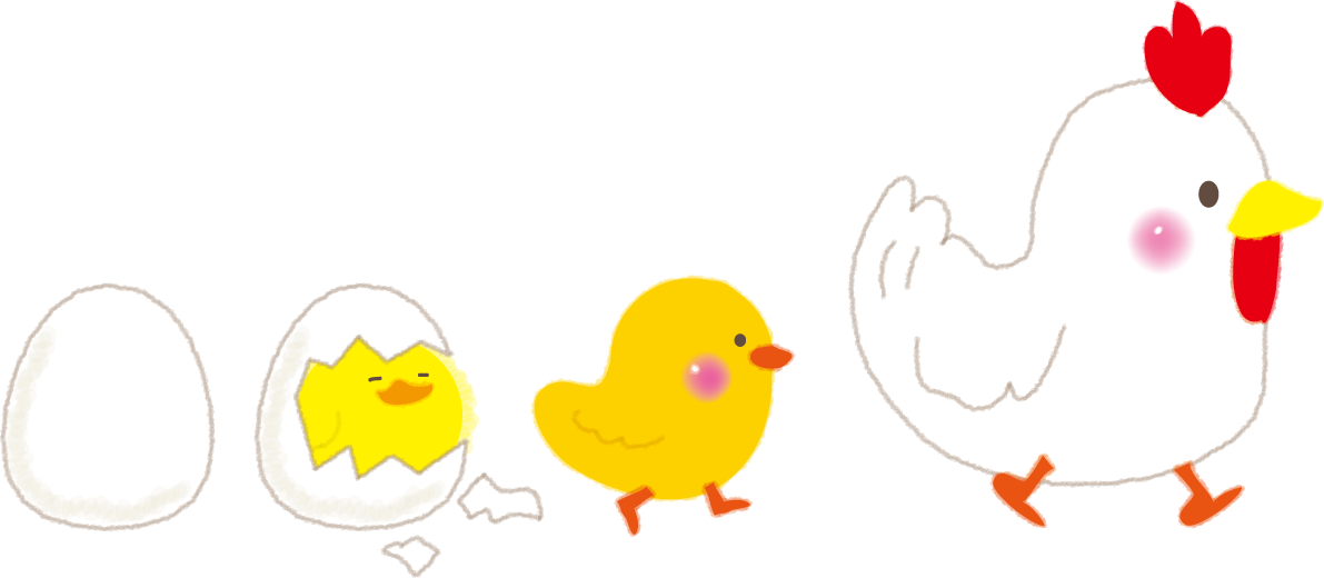 ひよこ～鶏の二足歩行に進化した2017干支の無料イラスト58912に写真・文字を入れる