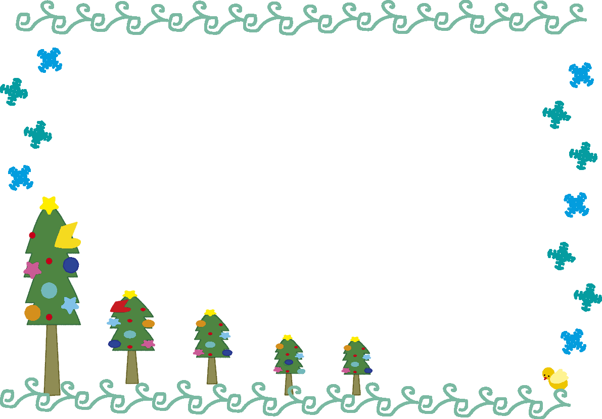 かわいいクリスマスツリーフレーム無料イラスト59175に写真・文字を入れる