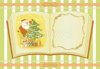 お洒落なクリスマス(絵本)フレームの無料イラスト59248