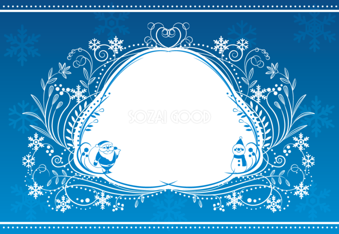 クリスマス 雪の結晶 フレーム飾り枠のオシャレ無料イラスト59292 素材good